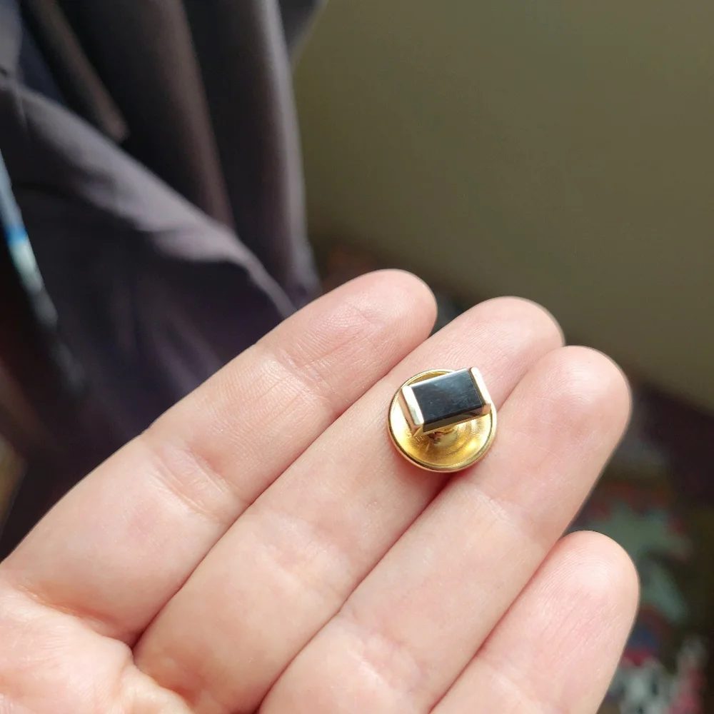 Vintage Swank Black Button Stud